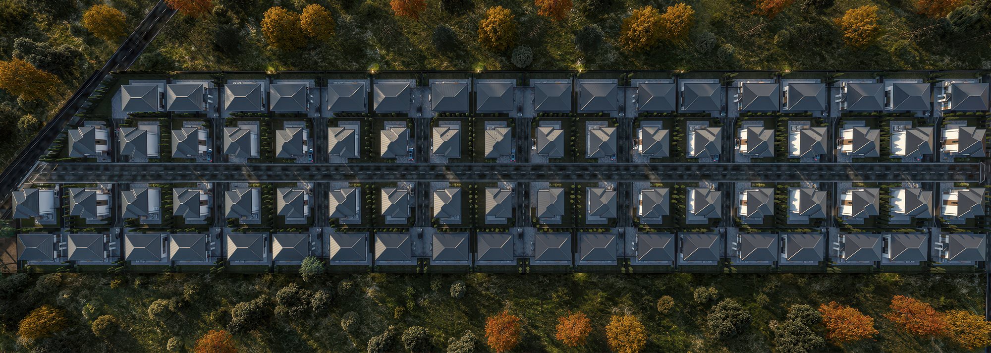 Masterplan VIVO Residence 1 — vedere de sus a cartierului din Tunari